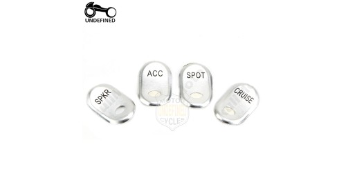 4pcs Chrome Steel Motorcycle Rocker Panel Switch Button Covers For Harley Davidson Touring Road Glide FLHT FLTR 1996-2013