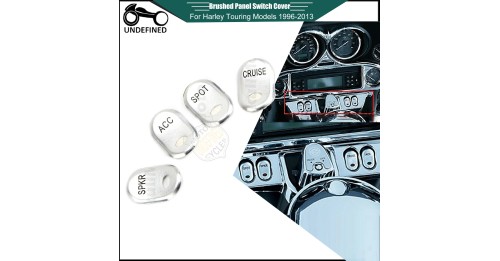 4pcs Chrome Steel Motorcycle Rocker Panel Switch Button Covers For Harley Davidson Touring Road Glide FLHT FLTR 1996-2013