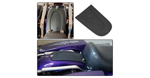 Flame Stitch Leather Motorcycle Black Rear Fender Bib Cover Pad Accessories Fit For Harley Sportster 883 1200 2004-up