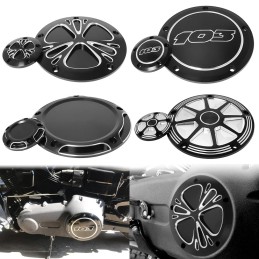 Engine Derby Timing Timer Cover Clutch Side Covers Aluminum For Harley Dyna Softail Touring Road King Street Glide